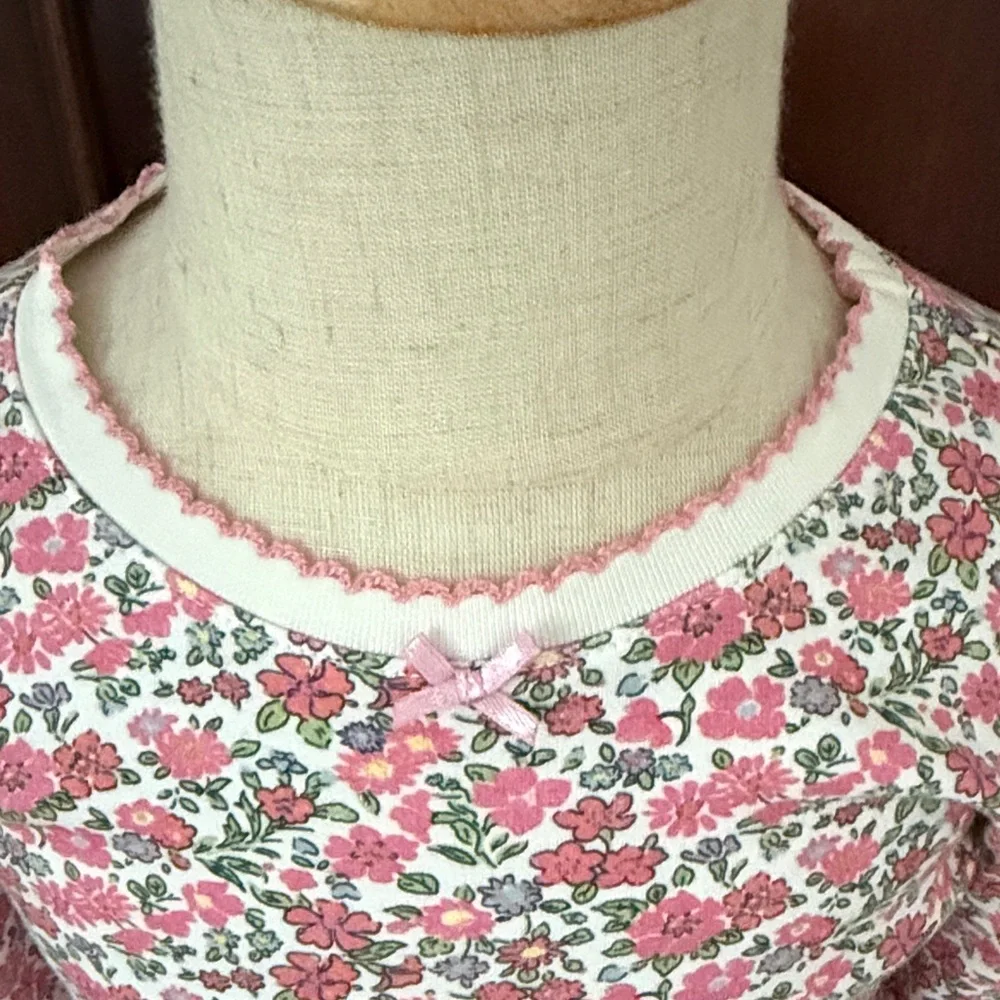 Girls PETITE PLUME Pink Floral Pajama Set Size 5 - Picture 3 of 8
